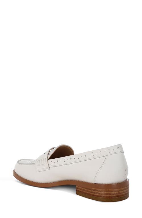 Rag & Co Women's Clotilda Perforated Low Heel Loafers In Off White In Off White