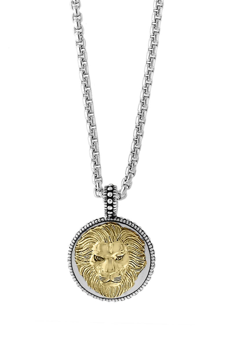 Men's Lion Head Pendant Necklace, Main, color, GOLD