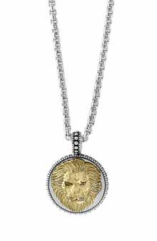 EFFY Men's Lion Head Pendant Necklace