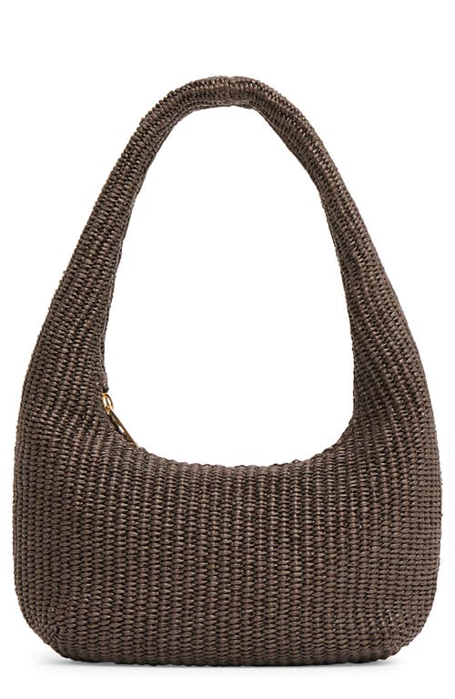 Mansur Gavriel Mini Gnocci Raffia Bag in Ebony at Nordstrom