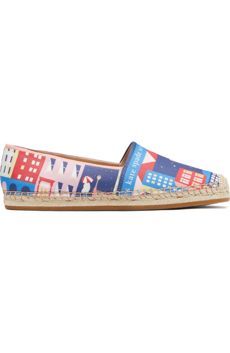 Kate Spade New York city map espadrille flat, Alternate, color,