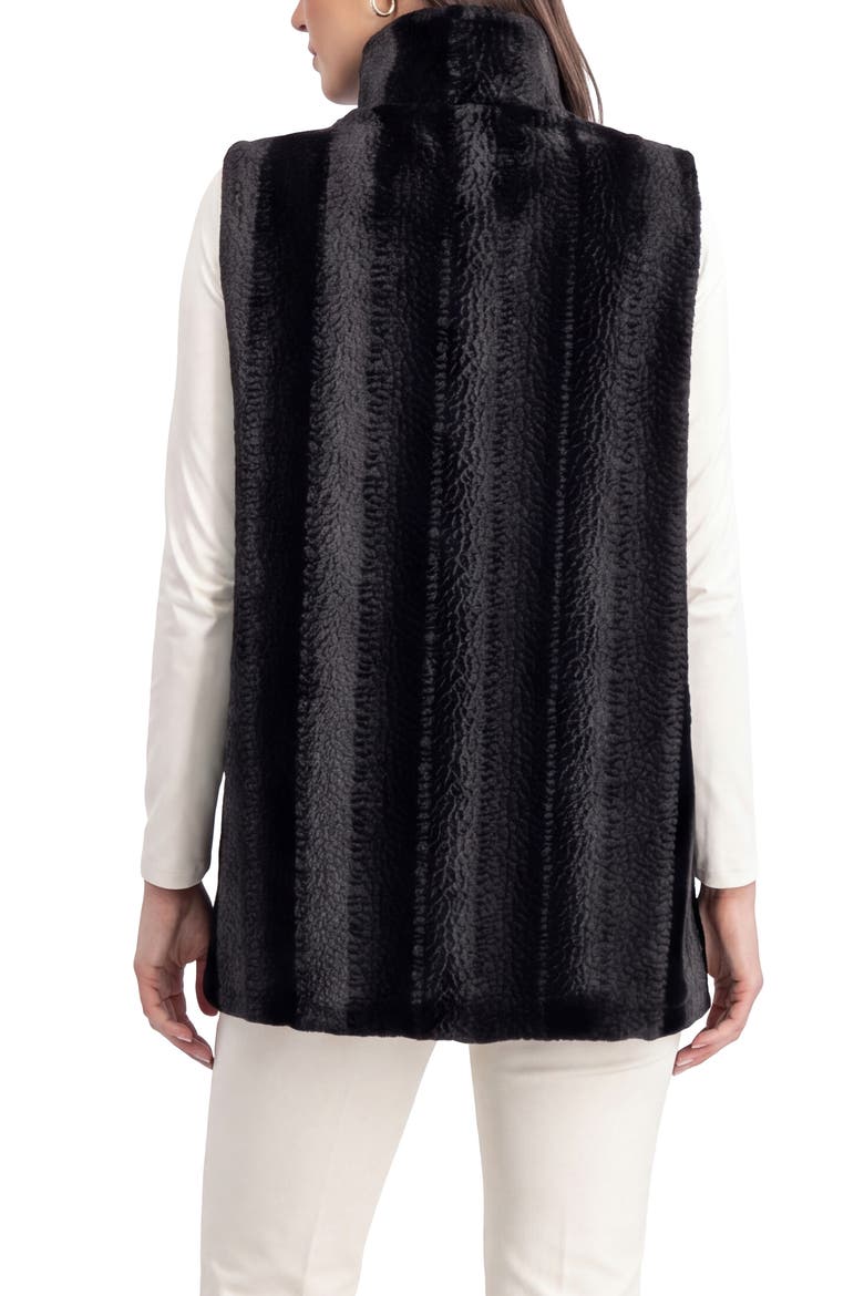 Fur-Free Mink (Faux Fur) Reversible Vest, Alternate, color, BLACK/BLACK