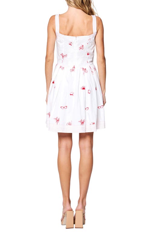 Ciebon Keira Embroidered Fit & Flare Dress In White
