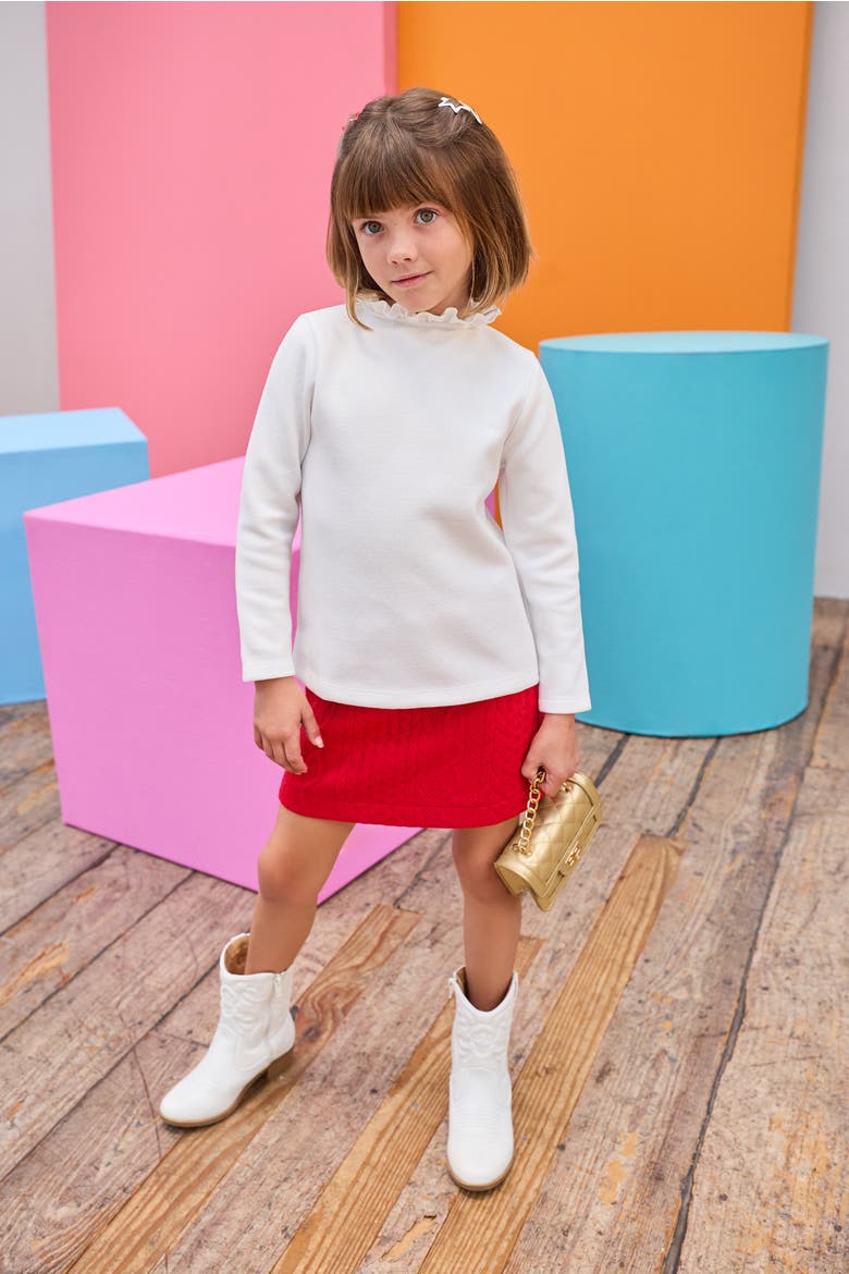 Kids' Quilted Mini Skirt, Alternate, color, Cherry