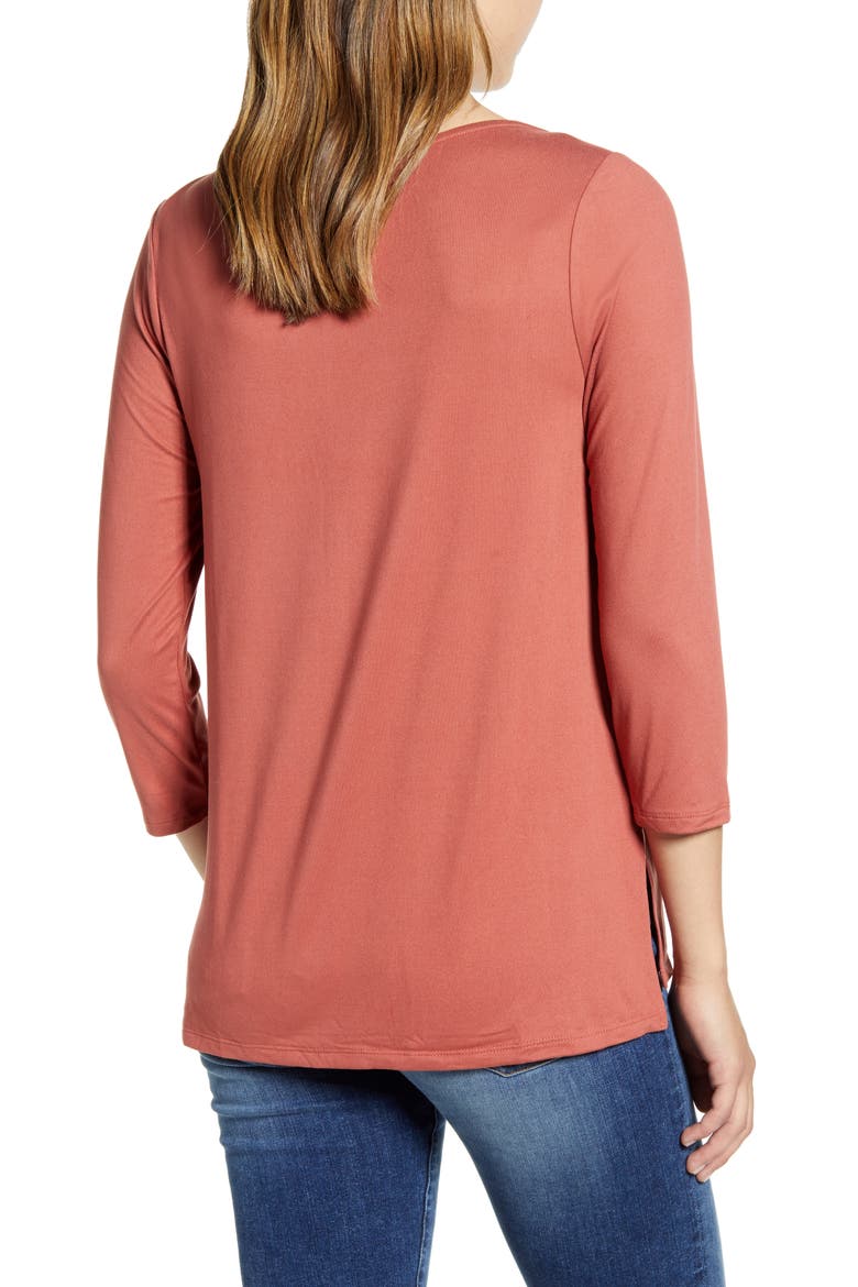Jennifer Butter Envelope Neck Top, Alternate, color, MARSALA