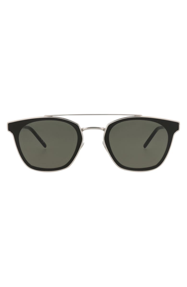 Saint Laurent 61mm Square Sunglasses, Main, color, Silver Silver Grey