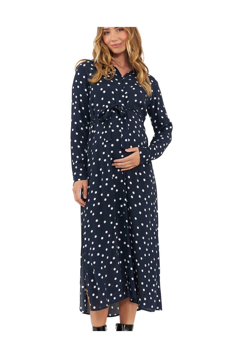 Ripe Maternity Spot Shirt Dress, Main, color,