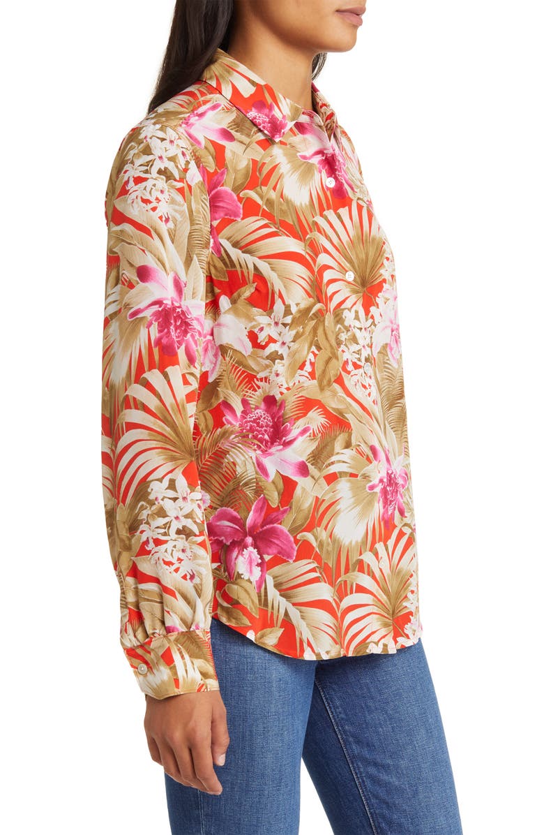 Tommy Bahama Paradise Perfect Floral Silk Shirt, Alternate, color, 