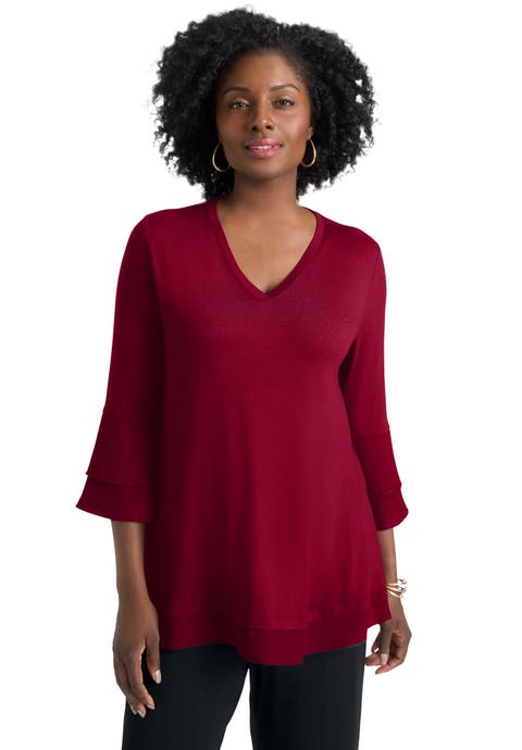 Ruffle Layered Sleeve Top (Plus Available)