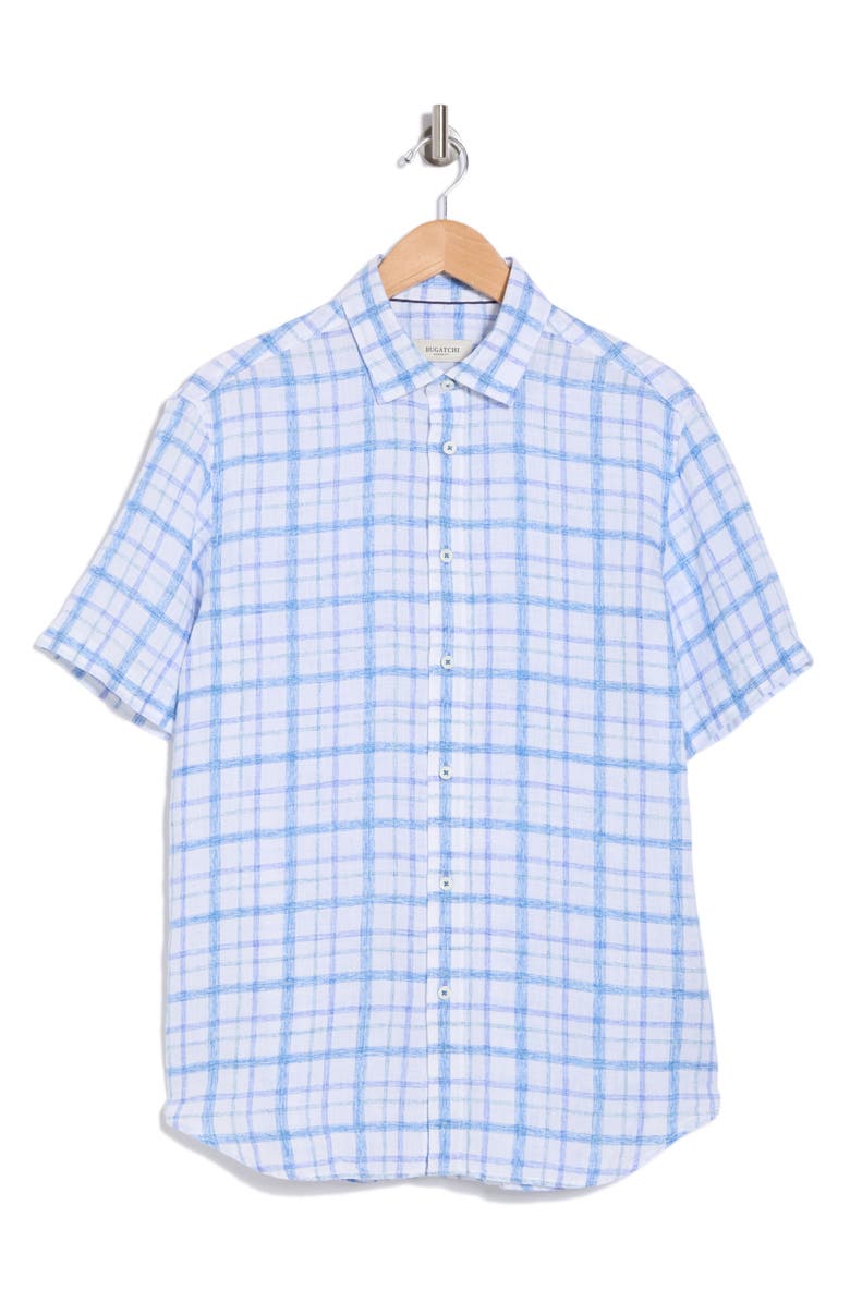 Bugatchi Orson Short Sleeve Linen Woven Shirt, Alternate, color,