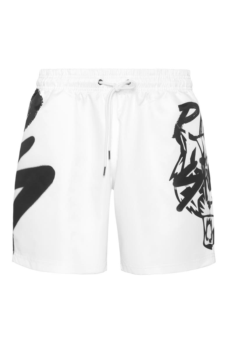 Printed Shorts Plein Sport Men, Main, color, white