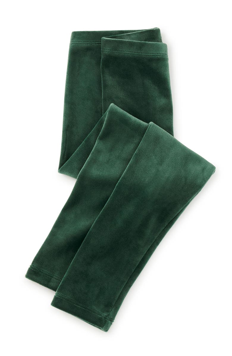 Tea Collection Velour Leggings, Main, color, Pineneedle
