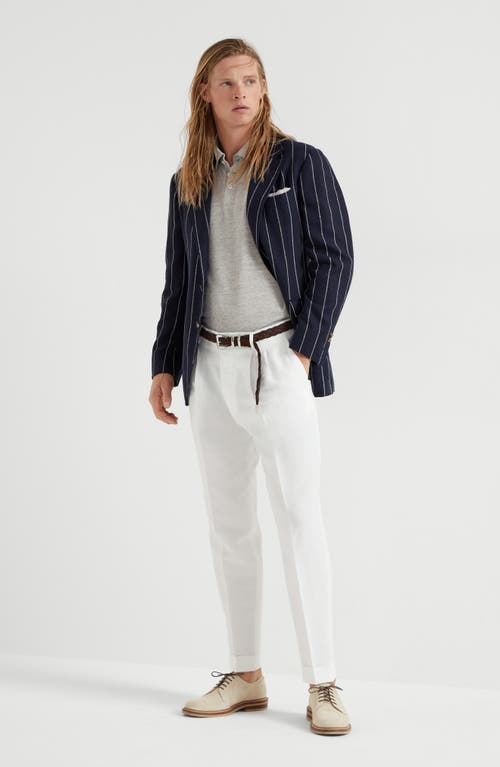 Brunello Cucinelli Cotton Corduroy Tailored Trousers In Snow