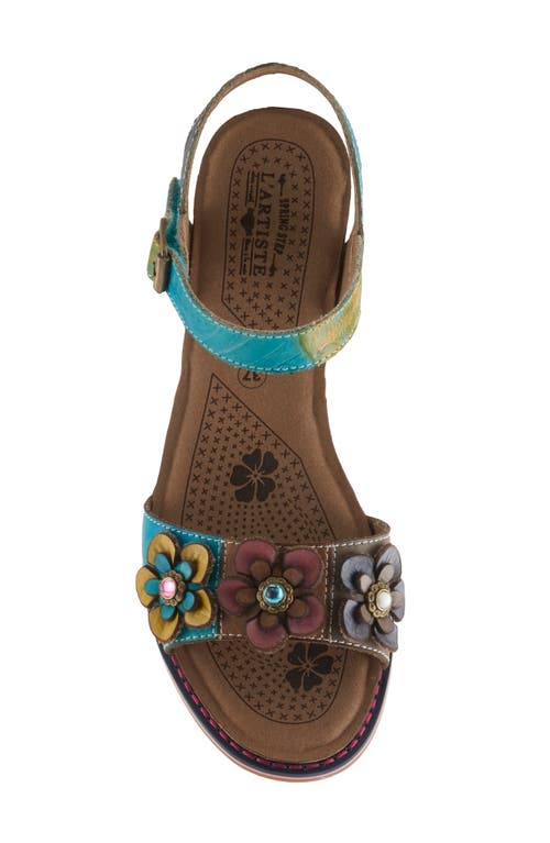 L'artiste By Spring Step Bluesky Sandal In Turquoise Multi