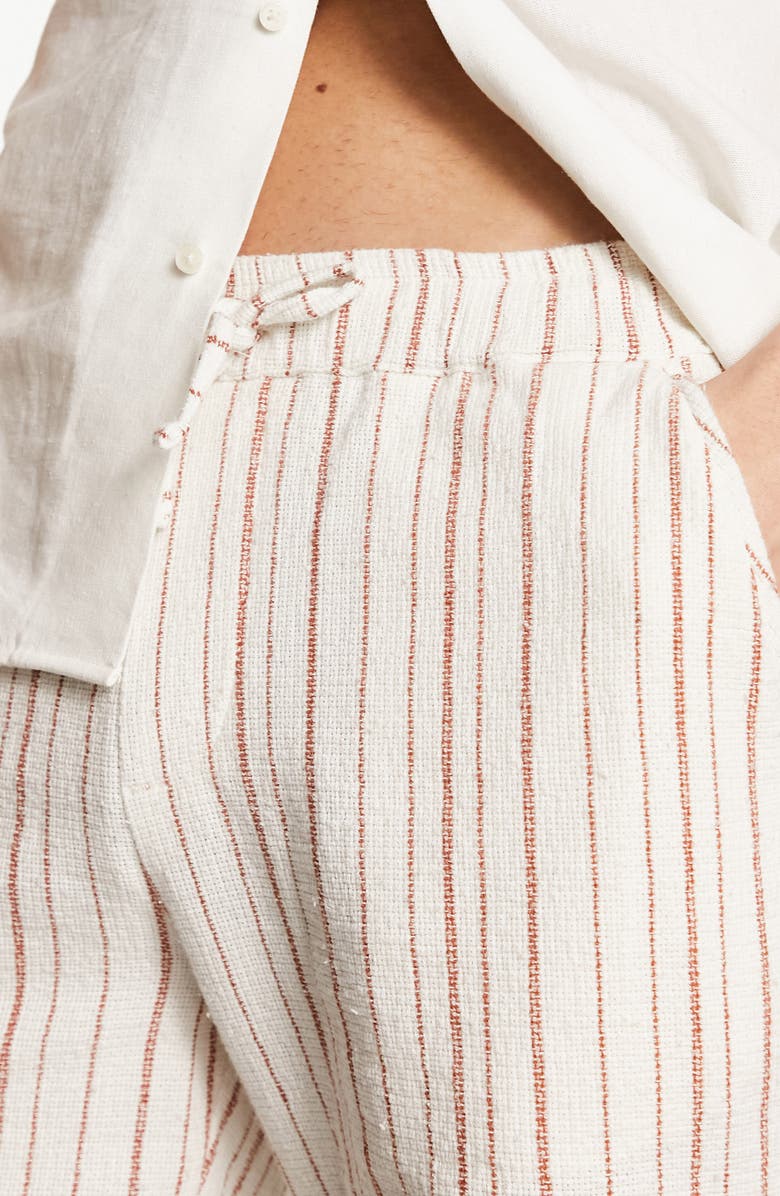 ASOS DESIGN Textured Stripe Slim Fit Cotton Shorts, Alternate, color, 