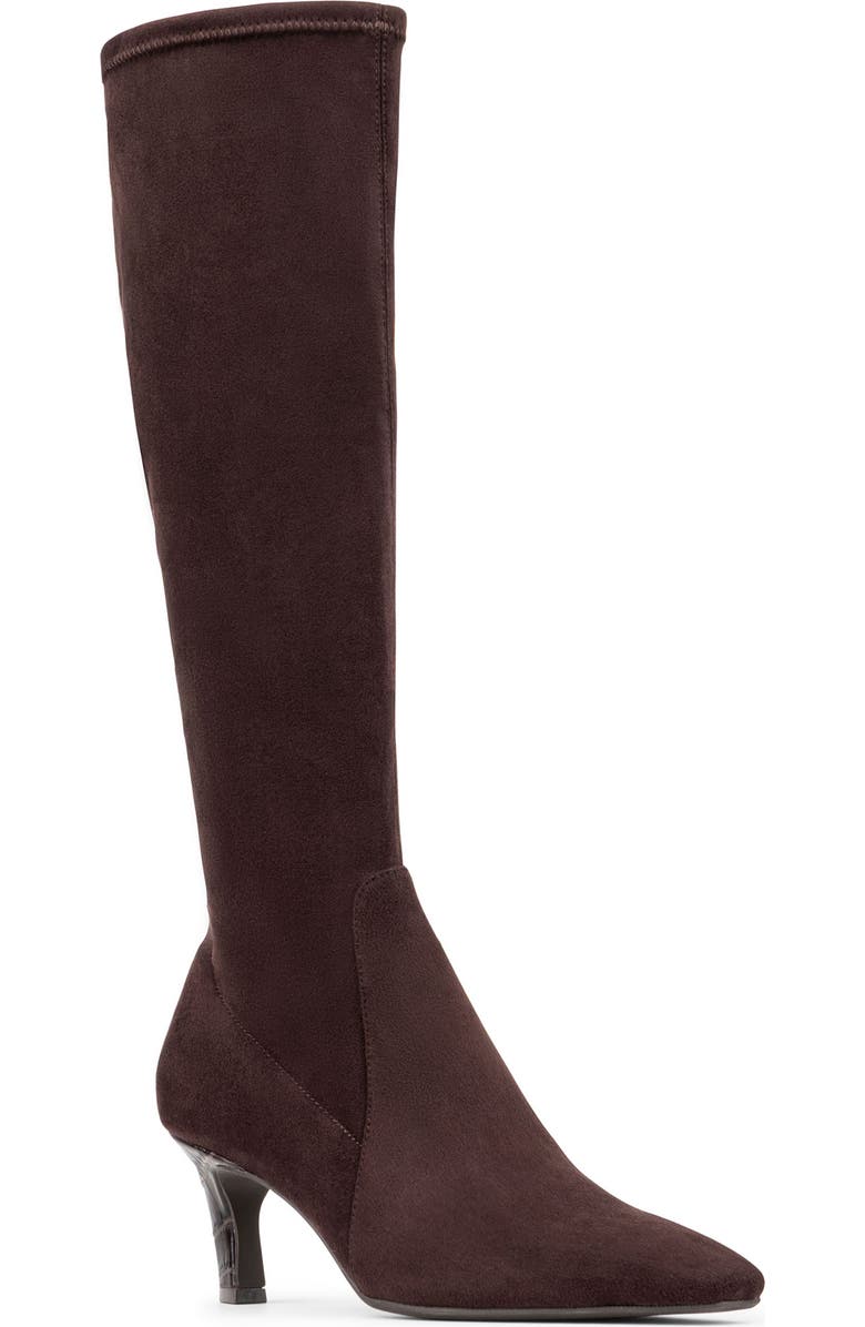 Donald Pliner Kitten Heel Knee High Boot, Main, color, Dark Brown