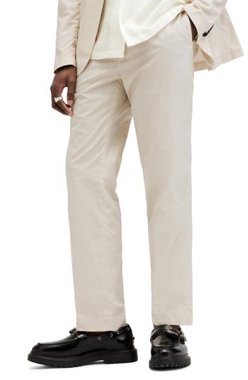 Allsaints Tallis Pleated Straight Fit Pants In Bailey Taupe