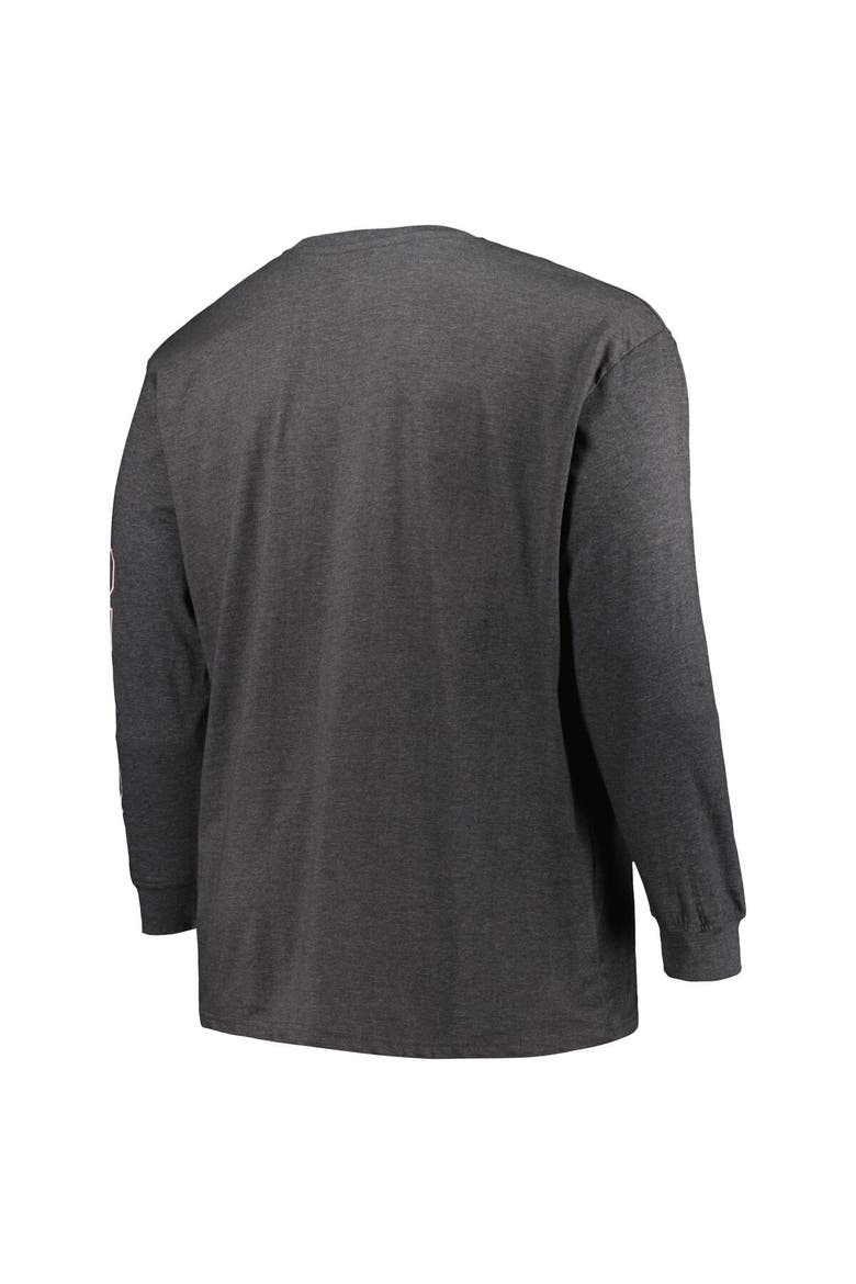 Men's Profile Heather Charcoal Texas A&M Aggies Big & Tall Two-Hit Graphic Long Sleeve T-Shirt, Alternate, color, Heather Charcoal