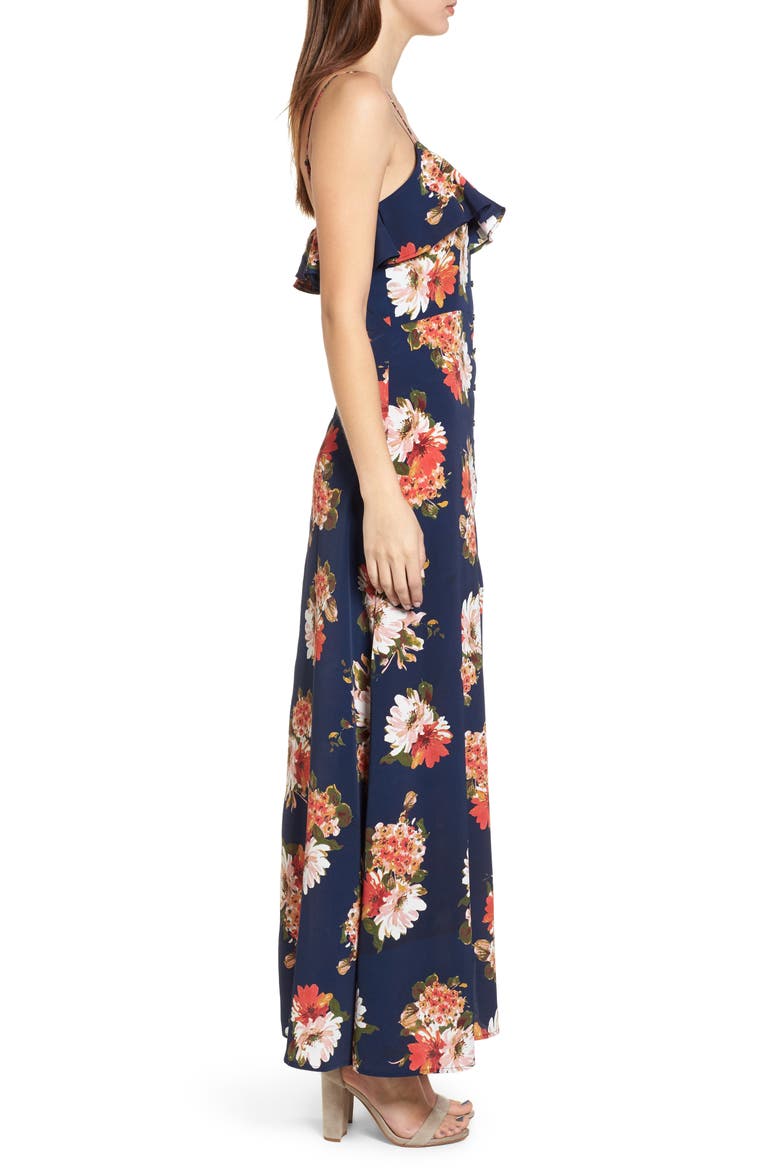 Floral Maxi Dress, Alternate, color, NAVY CORAL