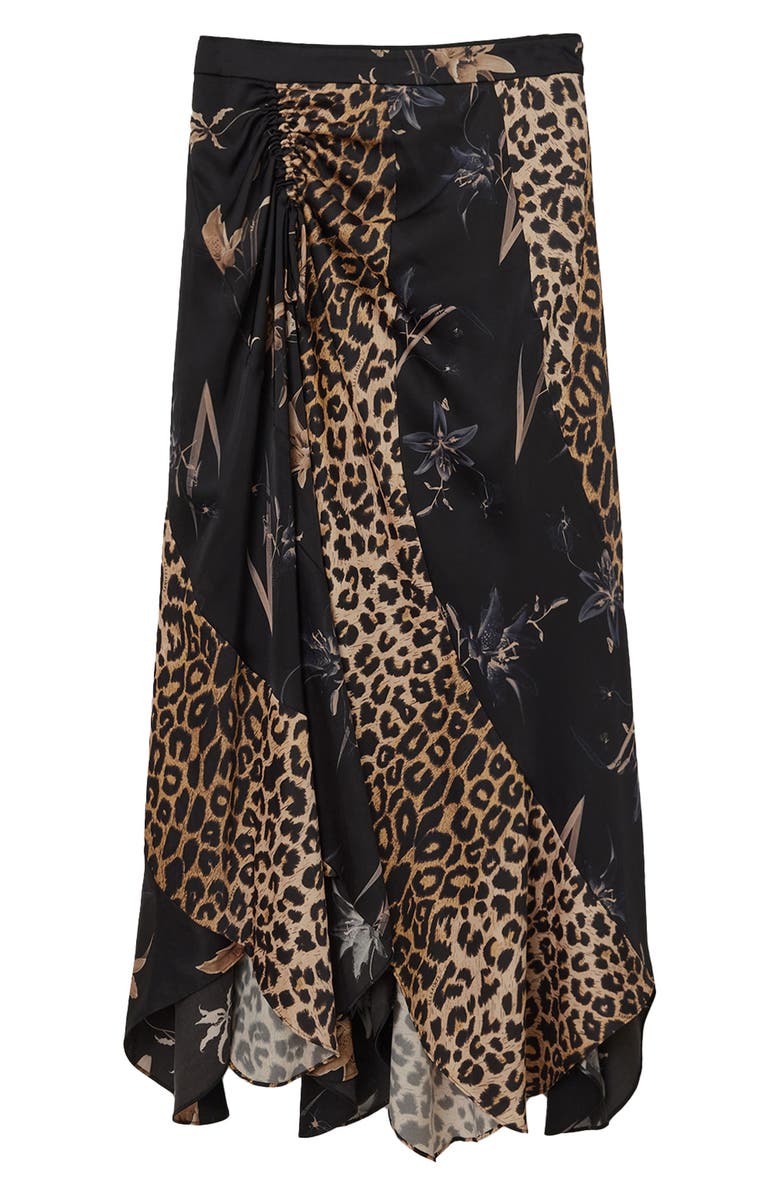 AllSaints Arleen Mixed Print Maxi Skirt, Alternate, color, Petra Black
