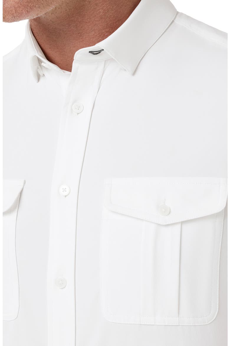 Leeward Tailgate Short Sleeve Performance Button-Up Shirt, Alternate, color, WHITE