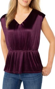 Liverpool Los Angeles Dolman Sleeve Peplum Top