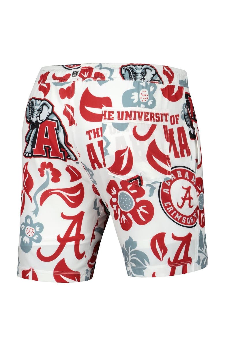 Wes & Willy Men's Wes & Willy White Alabama Crimson Tide Vault Tech Swimming Trunks, Alternate, color,