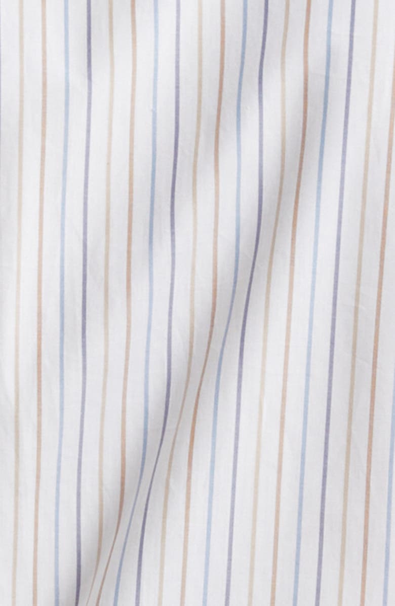 ISAIA Stripe Cotton Button-Up Shirt, Alternate, color, White
