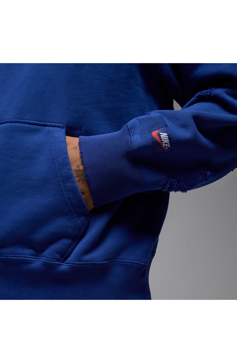 Jordan Rare Air Oversize Distressed Pullover Hoodie, Alternate, color, Deep Royal