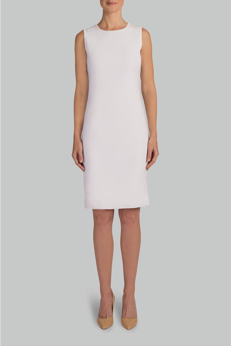 Lined Crew Neck Knit Dress, Main, color, White