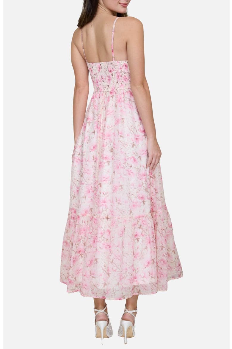 Floral Print Chiffon Party Dress, Alternate, color, PINK MULTI