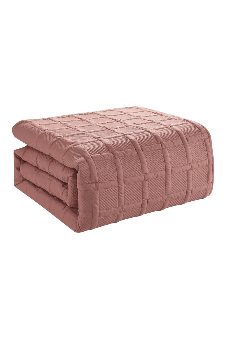 Square Solid 3-Piece Quilt Set, Alternate, color, ROSE