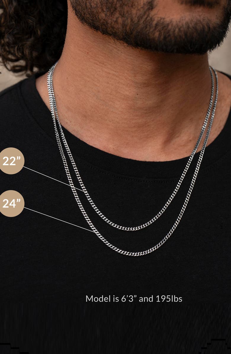 Vincero Men's Stone Cross Pendant Necklace, Alternate, color, Sterling Silver