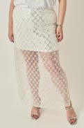 Endless Rose Embellished Mesh Maxi Skirt