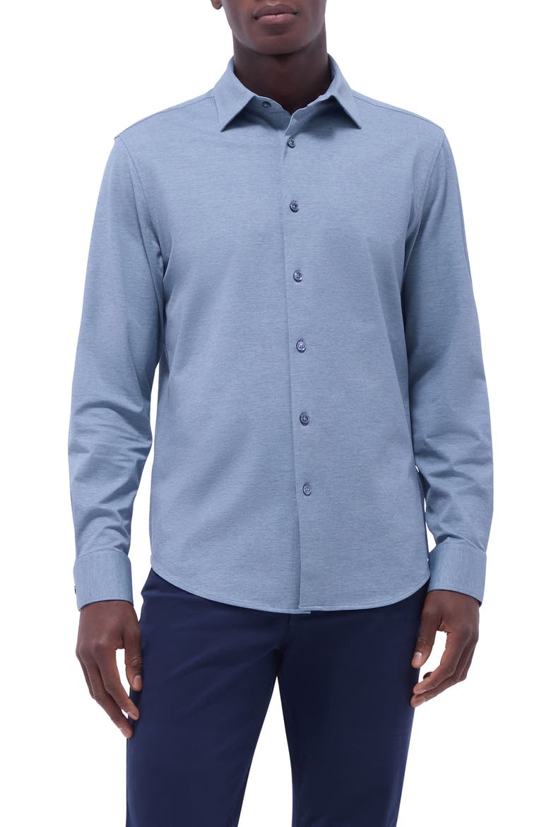 James OoohCotton® Button-Up Shirt, Main, color, INDIGO