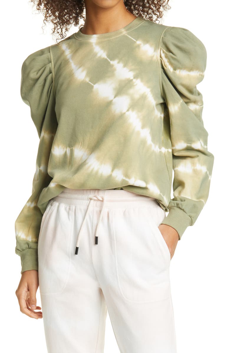 Nicole Miller Tie Dye Puff Sleeve Sweatshirt, Main, color,
