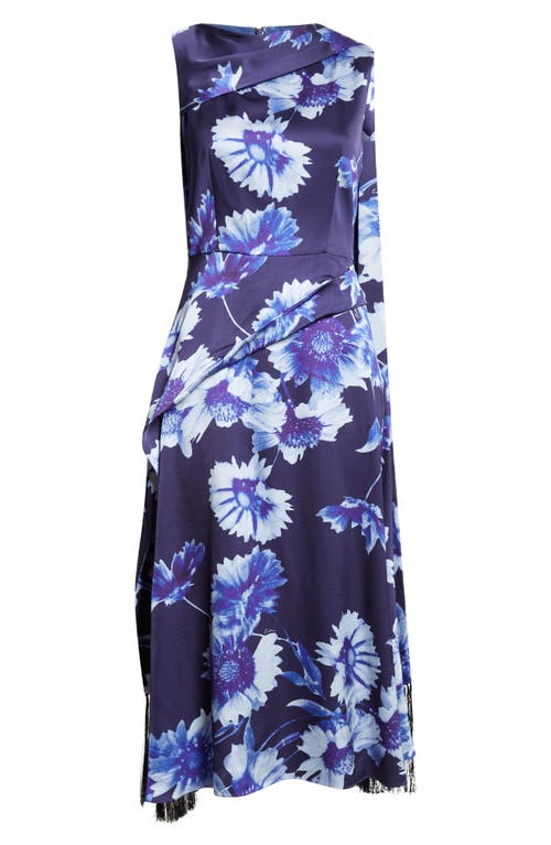 ERDEM ERDEM TROUBRIDGE FLORAL DRAPED COCKTAIL DRESS 