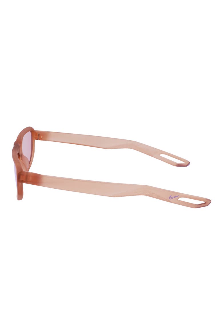 NV04 52mm Modified Rectangular Sunglasses, Alternate, color, MATTE ROSE WHISPER/VIOLET MIRR