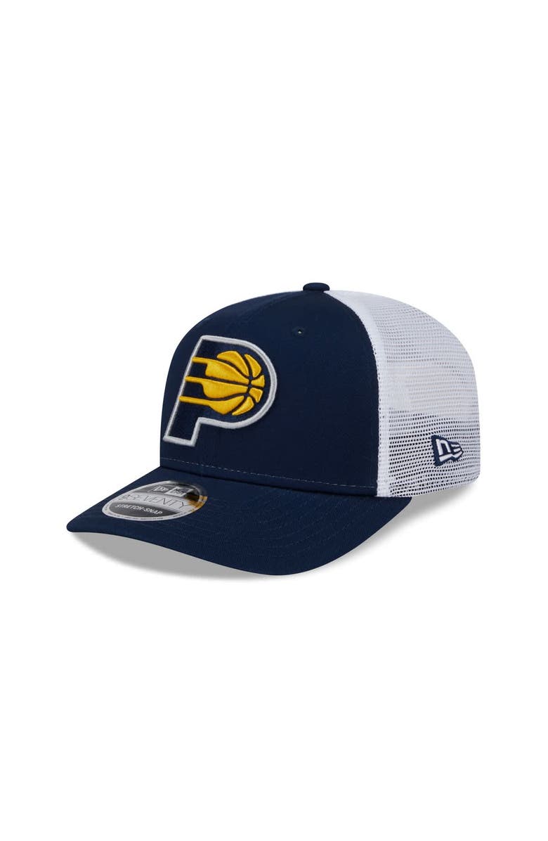 New Era Men's New Era Navy/White Indiana Pacers 9SEVENTY Stretch-Snap Trucker Hat, Main, color, 
