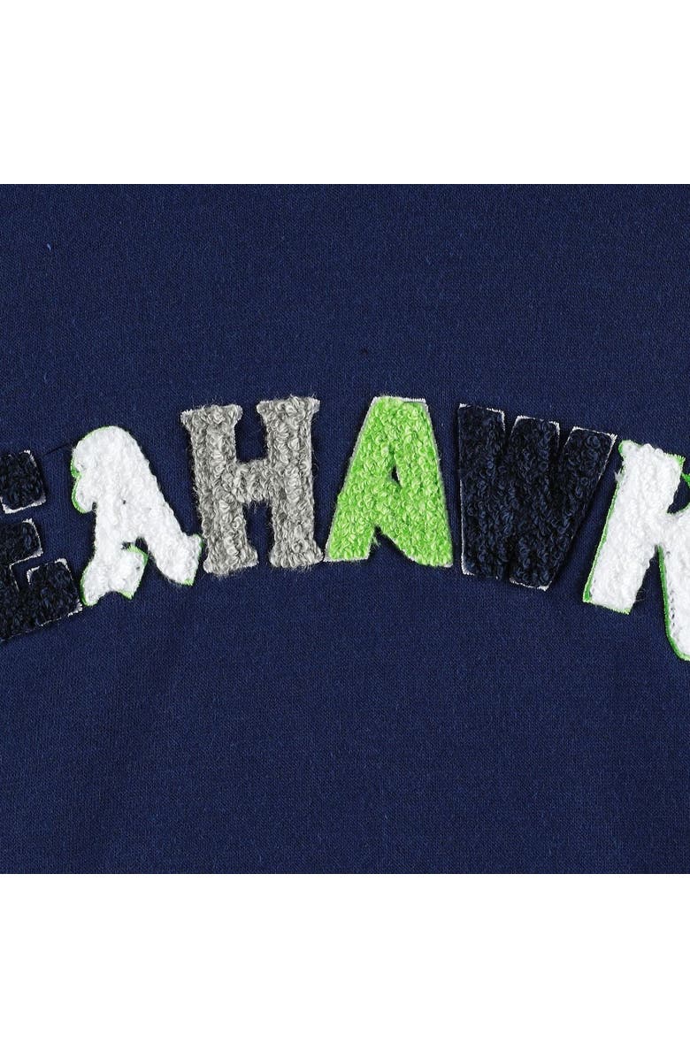 THE WILD COLLECTIVE Women's The Wild Collective College Navy Seattle Seahawks Cropped Pullover Hoodie, Alternate, color, Navy