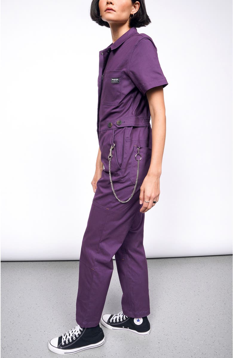 WILDFANG Essential High Waisted Coverall, Alternate, color, Plum
