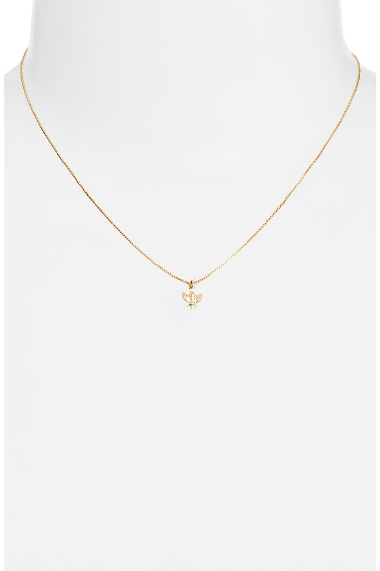 Bee Pendant Necklace, Alternate, color, GOLD