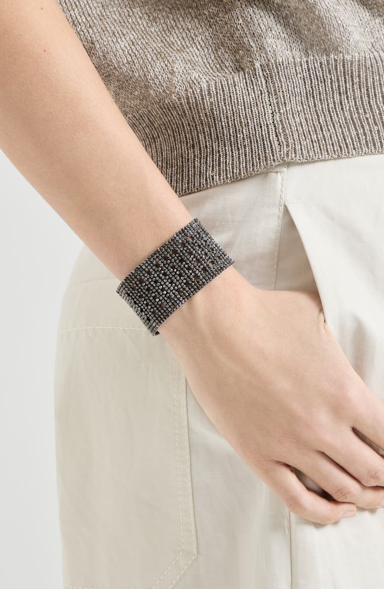 Brunello Cucinelli Silver bracelet, Alternate, color, Lignite Grey