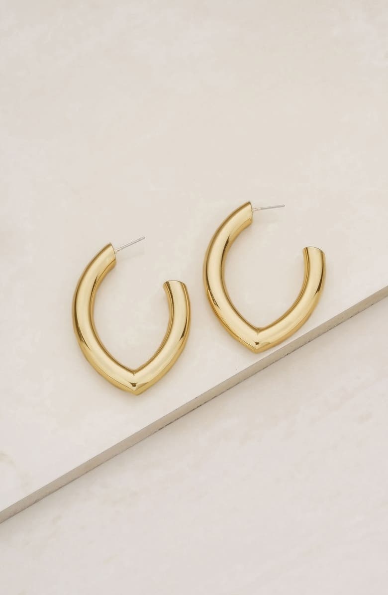 Ettika Mara Hoop Earrings, Alternate, color, Gold