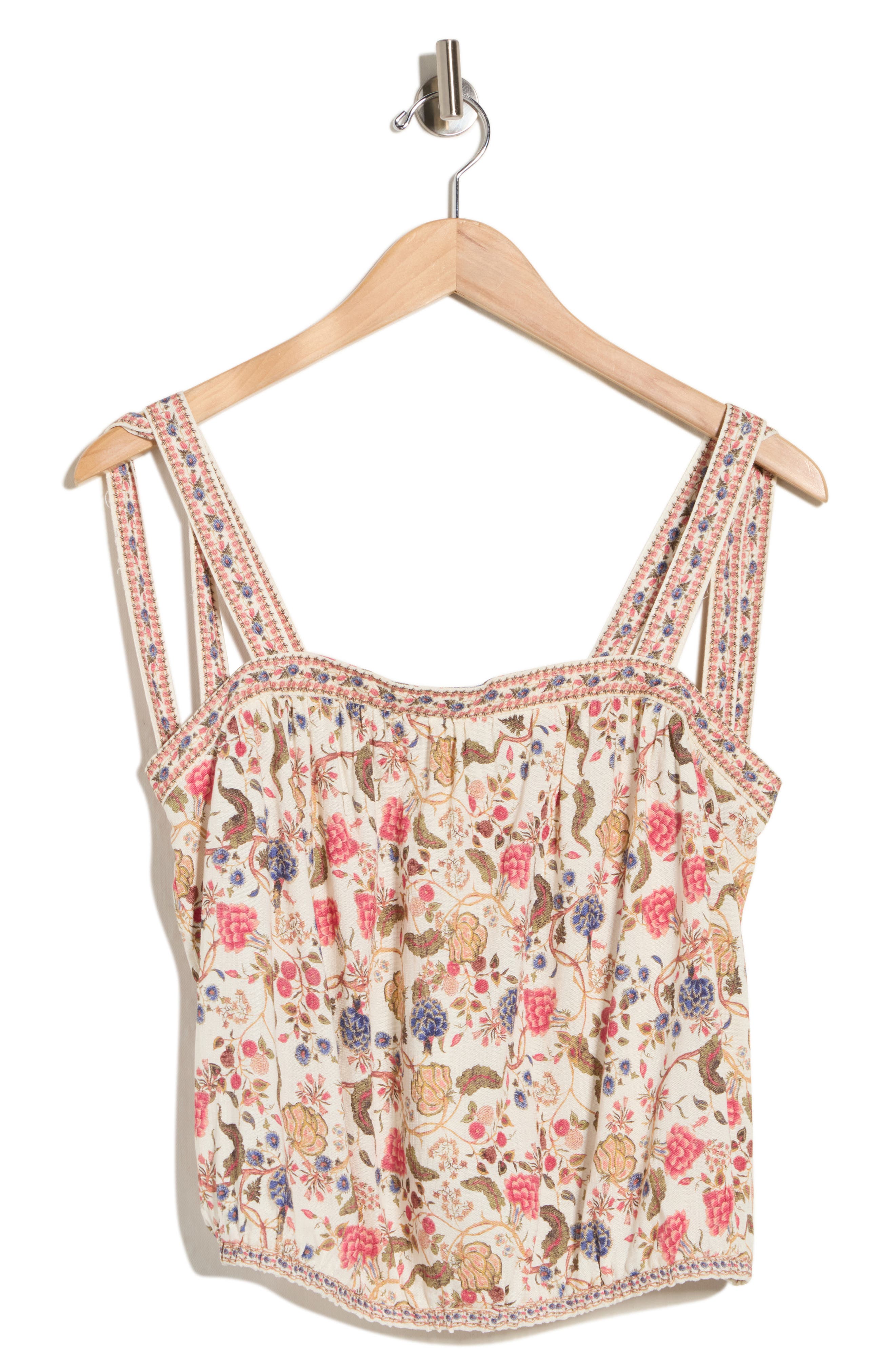 MAX STUDIO Tie Shoulder Bubble Hem Top