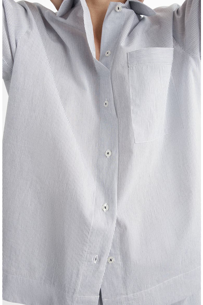 Stripe Cotton Blend Pajama Top, Alternate, color, WHITE