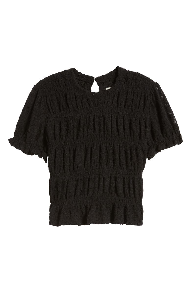 Treasure & Bond Shirred Lace Top, Alternate, color, Black