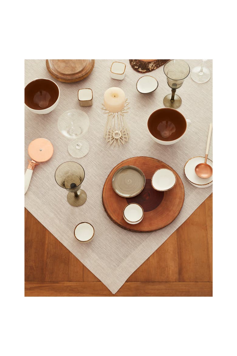 Linen Table Throw 52 x 52 Inch - Athena, Alternate, color, Light Natural