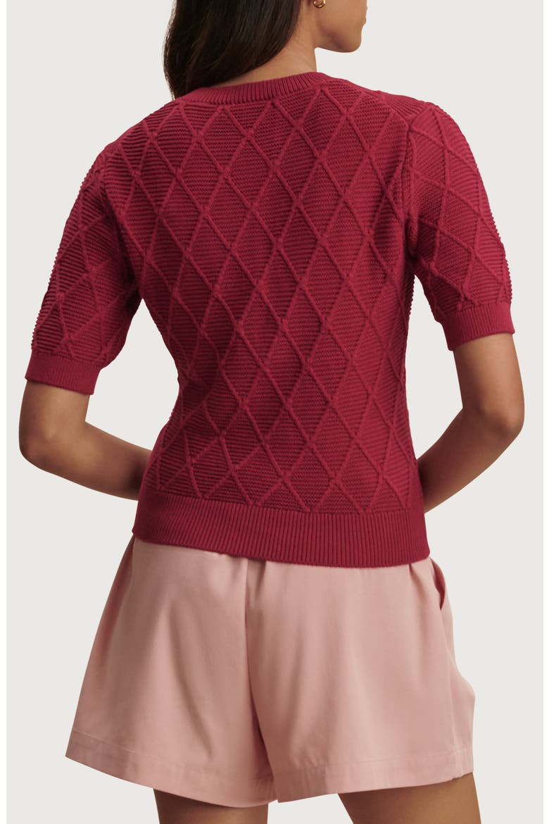 Merryn Diamond Knit Sweater, Alternate, color, RICH RASPBERRY