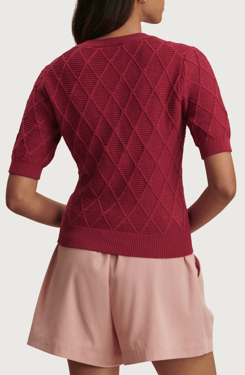 Varley Merryn Diamond Knit Sweater, Alternate, color, Rich Raspberry